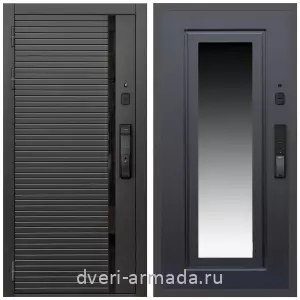 Белые двери с зеркалом, Умная входная смарт-дверь Армада Каскад BLACK МДФ 10 мм Kaadas K9 / МДФ 16 мм ФЛЗ-120 Венге
