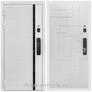 Входные металлические двери в Московской области, Умная входная смарт-дверь Армада Каскад WHITE МДФ 10 мм Kaadas K9 / МДФ 16 мм ФЛ-57 Белый жемчуг