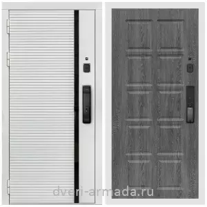 Входные двери толщиной 1.2 мм, Умная входная смарт-дверь Армада Каскад WHITE МДФ 10 мм Kaadas K9 / МДФ 10 мм ФЛ-38 Дуб Филадельфия графит