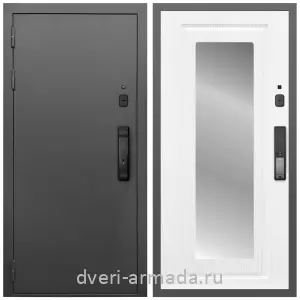 Белые двери с зеркалом, Умная входная смарт-дверь Армада Гарант Kaadas K9/ МДФ 16 мм ФЛЗ-120 Ясень белый