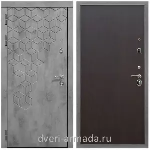 Темные входные двери, Дверь входная Армада Квадро МДФ 16 мм Бетон тёмный / МДФ 6 мм ПЭ Венге