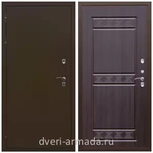 Коричневые входные двери, Металлическая коричневая дверь входная стальная уличная в квартиру Армада Термо Молоток коричневый/ МДФ 10 мм ФЛ-242 Эковенге с панелями МДФ трехконтурная