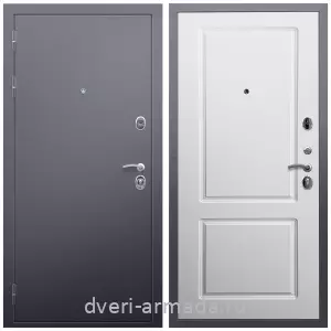 Одностворчатые входные двери, Дверь входная Армада Люкс Антик серебро / МДФ 16 мм ФЛ-117 Белый матовый