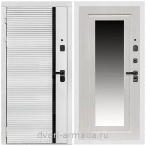 Белые двери с зеркалом, Дверь входная Армада Каскад WHITE МДФ 10 мм / МДФ 16 мм ФЛЗ-120 Дуб белёный