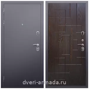 Входные двери с внутренней отделкой панелями МДФ, Дверь входная Армада Люкс Антик серебро / МДФ 16 мм ФЛ-57 Дуб шоколад