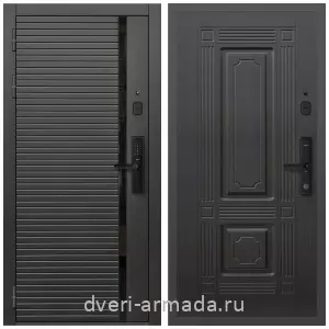 Входные двери 960х2050, Умная входная смарт-дверь Армада Каскад BLACK МДФ 10 мм Kaadas S500  / МДФ 16 мм ФЛ-2 Венге