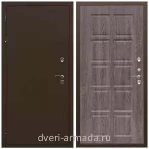 Коричневые входные двери, Металлическая коричневая дверь входная уличная для загородного дома Армада Термо Молоток коричневый/ МДФ 10 мм ФЛ-38 Дуб филадельфия графит на заказ