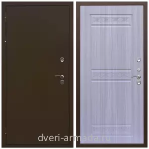 Коричневые входные двери, Металлическая коричневая дверь входная в деревянный дом Армада Термо Молоток коричневый/ МДФ 10 мм ФЛ-242 Сандал белый недорого простая в тамбур