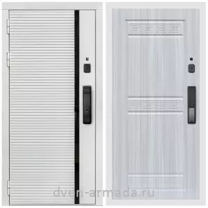 Входные двери толщиной 1.2 мм, Умная входная смарт-дверь Армада Каскад WHITE МДФ 10 мм Kaadas K9 / МДФ 10 мм ФЛ-242 Сандал белый