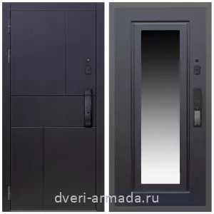 Белые двери с зеркалом, Умная входная смарт-дверь Армада Оникс МДФ 10 мм Kaadas K9 / МДФ 16 мм ФЛЗ-120 Венге