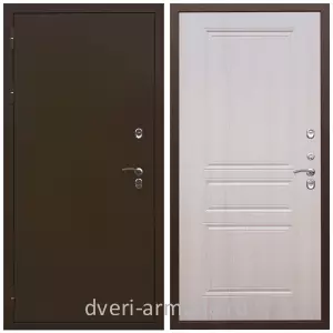 Толстые входные двери, Дверь входная уличная в частный дом Армада Термо Молоток коричневый/ МДФ 6 мм ФЛ-243 Лиственница беж морозостойкая с панелями МДФ