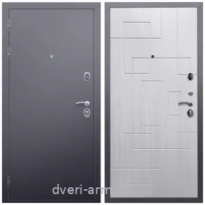 Входные двери с внутренней отделкой панелями МДФ, Дверь входная Армада Люкс Антик серебро / МДФ 16 мм ФЛ-57 Белый жемчуг