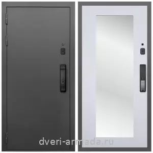 Белые двери с зеркалом, Умная входная смарт-дверь Армада Гарант Kaadas K9/ МДФ 16 мм ФЛЗ-Пастораль, Ясень белый