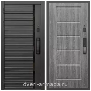 Входные металлические двери в Московской области, Умная входная смарт-дверь Армада Каскад BLACK МДФ 10 мм Kaadas K9 / ФЛ-39 Дуб Филадельфия графит