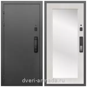 Белые двери с зеркалом, Умная входная смарт-дверь Армада Гарант Kaadas K9/ МДФ 16 мм ФЛЗ-Пастораль, Дуб белёный