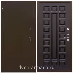 Коричневые входные двери, Металлическая коричневая дверь входная уличная в дом Армада Термо Молоток коричневый/ МДФ 16 мм ФЛ-183 Венге для дачи с панелями МДФ стандартного размера
