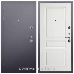 Входные двери с двумя петлями, Дверь входная Армада Люкс Антик серебро / МДФ 16 мм ФЛ-243 Белый матовый