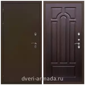 Коричневые входные двери, Металлическая коричневая дверь входная железная наружная в частный дом Армада Термо Молоток коричневый/ МДФ 6 мм ФЛ-58 Венге с терморазрывом