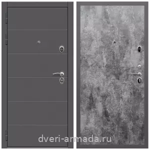 Входные двери Люксор, Дверь входная Армада Роуд МДФ 10 мм / МДФ 6 мм ПЭ Цемент темный