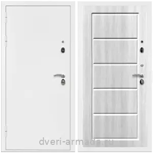 Двери со склада, Дверь входная Армада Оптима Белая шагрень / МДФ 6 мм ФЛ-39 Венге светлый