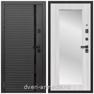 Белые двери с зеркалом, Дверь входная Армада Каскад BLACK МДФ 10 мм / МДФ 16 мм ФЛЗ-Пастораль, Сандал белый