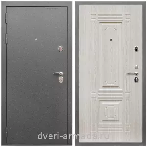 Входные двери с внутренней отделкой панелями МДФ, Дверь входная Армада Оптима Антик серебро / МДФ 6 мм ФЛ-2 Дуб белёный