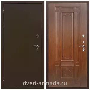 3 контура, Дверь входная уличная влагостойкая в дом Армада Термо Молоток коричневый/ МДФ 6 мм ФЛ-2 Мореная береза для загородного дома от производителя
