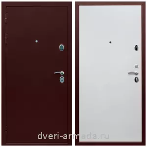 Входные двери 880х2050, Дверь входная утепленная Армада Люкс Антик медь / МДФ 10 мм Гладкая белый матовый