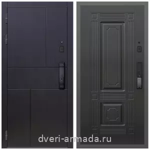 Темные входные двери, Умная входная смарт-дверь Армада Оникс МДФ 10 мм Kaadas K9 / МДФ 6 мм ФЛ-2 Венге