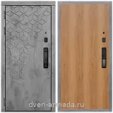 Дверь входная Армада Квадро МДФ 16 мм Kaadas K9 / МДФ 6 мм ПЭ Миланский орех
