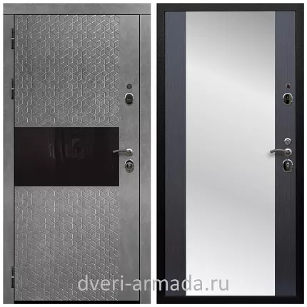 Дверь входная Армада Престиж Черная шагрень МДФ 16 мм Штукатурка графит / СБ-16 Венге