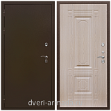 Дверь входная уличная в дом Армада Термо Молоток коричневый/ ФЛ-2 Дуб белёный для дачи на заказ двухконтурная