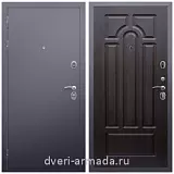 Глухие, Глухая металлическая дверь входная Армада Люкс Антик серебро / ФЛ-58 Венге от завода в частный дом уличная