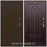 Дверь входная железная уличная для загородного дома Армада Термо Молоток коричневый/ ФЛ-58 Венге с панелями МДФ